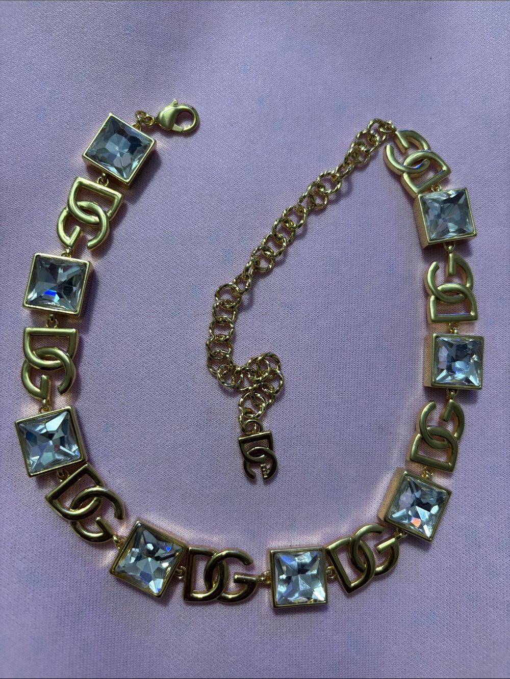 DG Gold Diamond Statement Choker Necklace